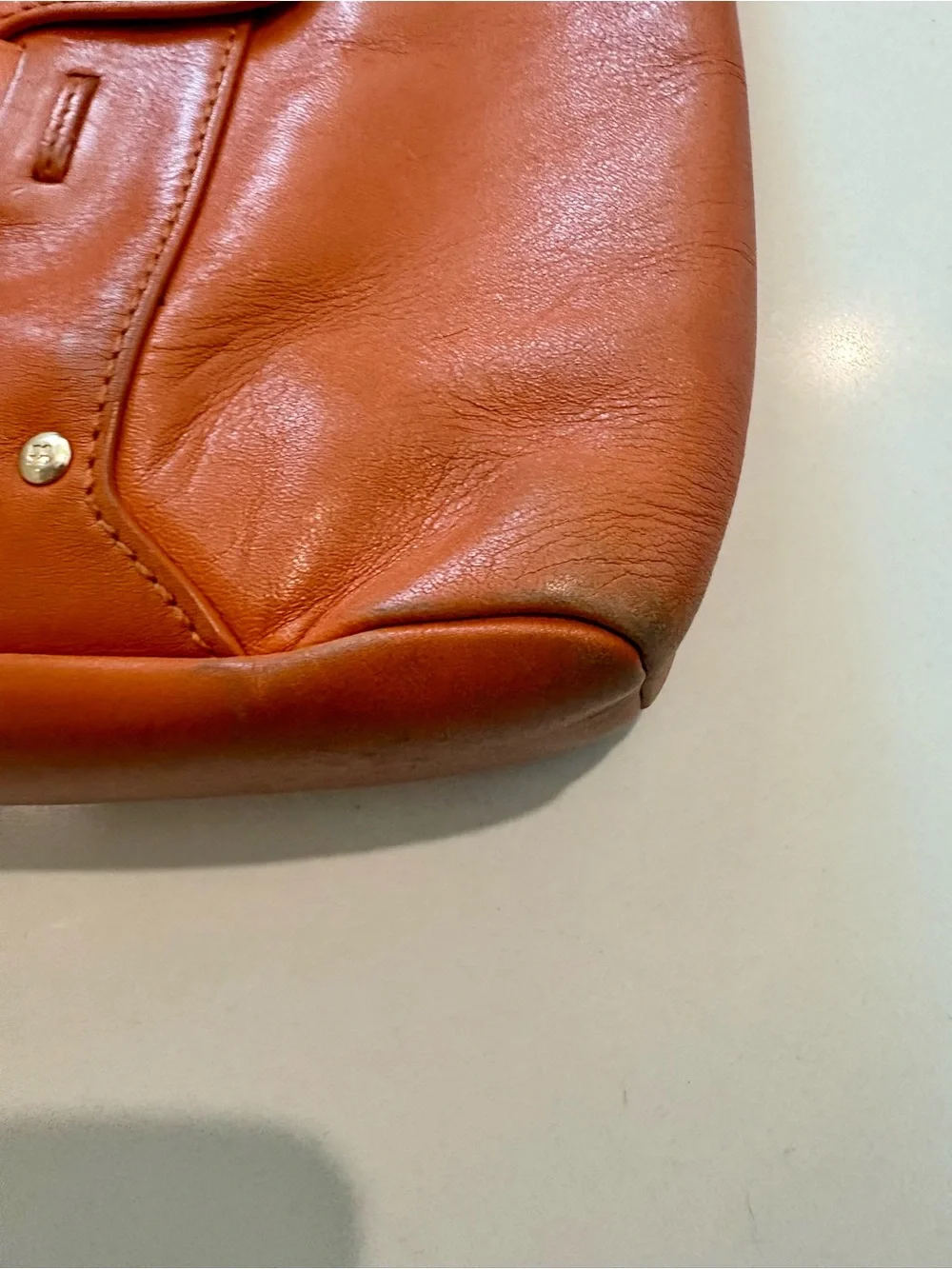 Kate Spade Savona Paige Orange Leather Hobo Shoulder Bag
